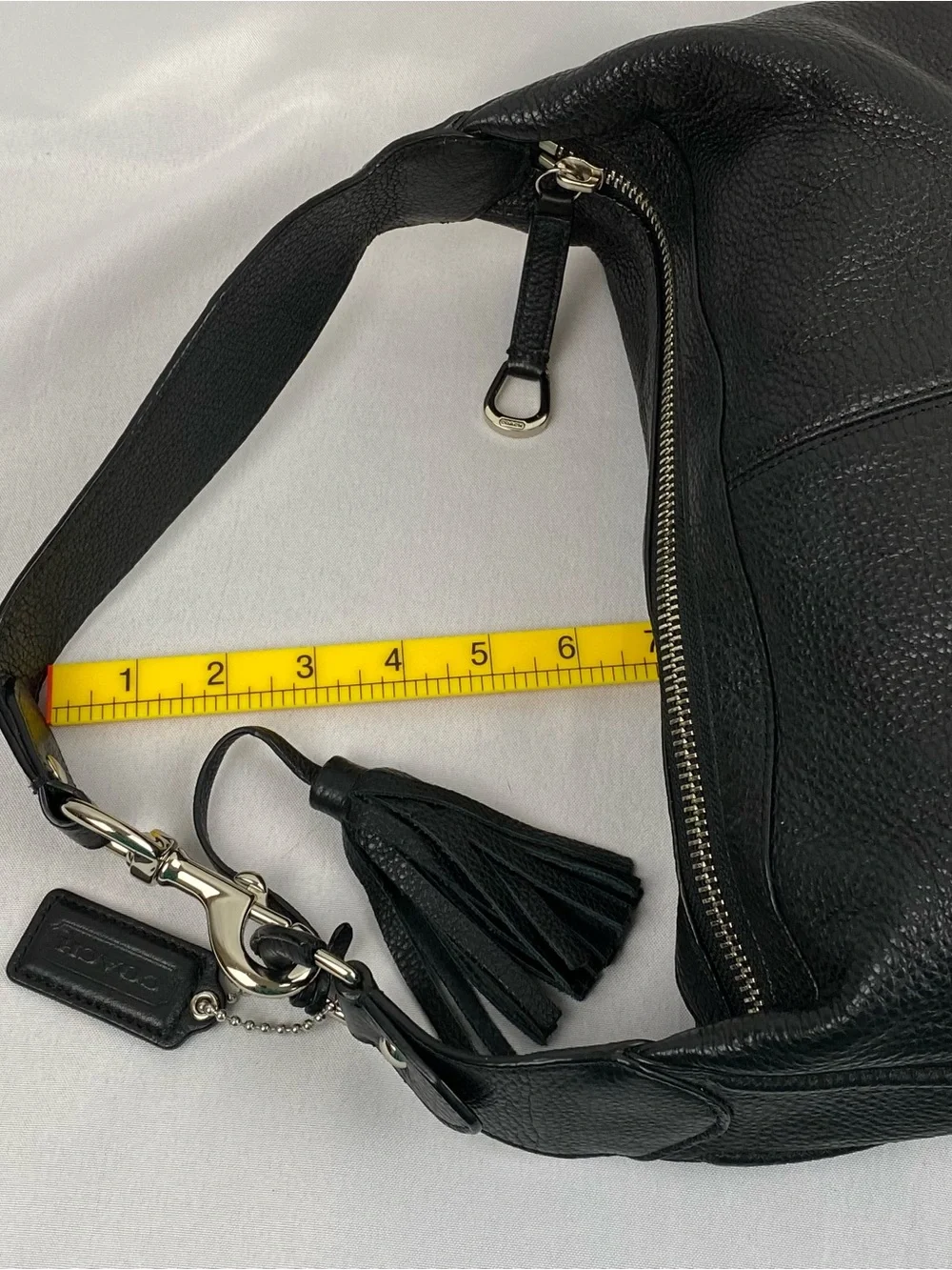 Coach Avery Leather Small Hobo Slouchy Bag Black with Teal/Green Lining F23960